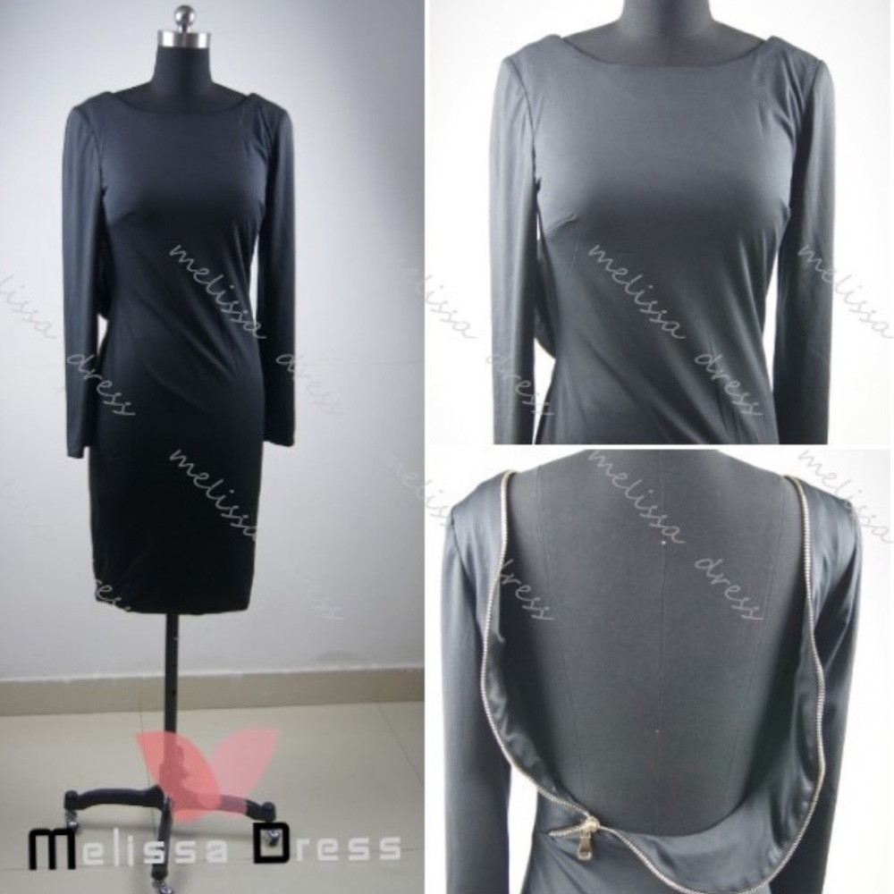 Open back deep scoop black Holidays parties